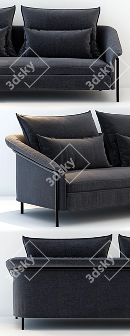 Modern Seashell Chic Sofa 3D model image 2