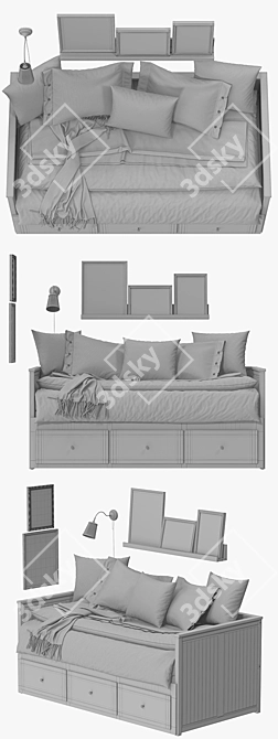 Elegant Hemnes Bed: Stylish and Versatile 3D model image 3