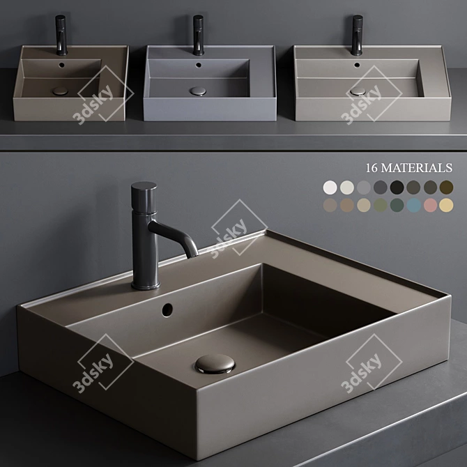 Ceramica Cielo Enjoy Rectangular Washbasin 3D model image 1