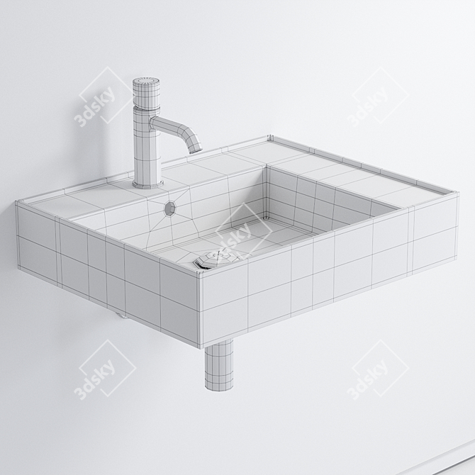 Ceramica Cielo Enjoy Rectangular Washbasin 3D model image 3