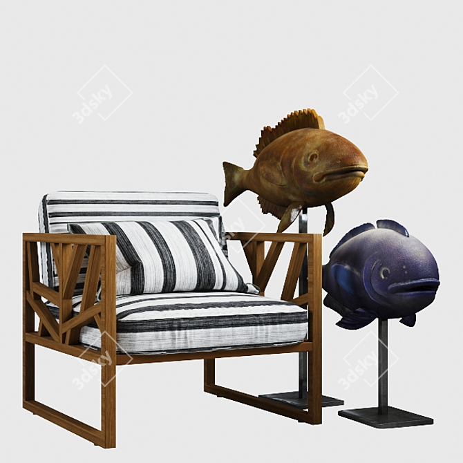 Fishy Chair: Outdoor Beauty 3D model image 1