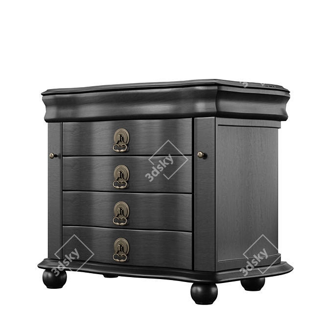 Elegant Jewelry Console, 800mm 3D model image 2