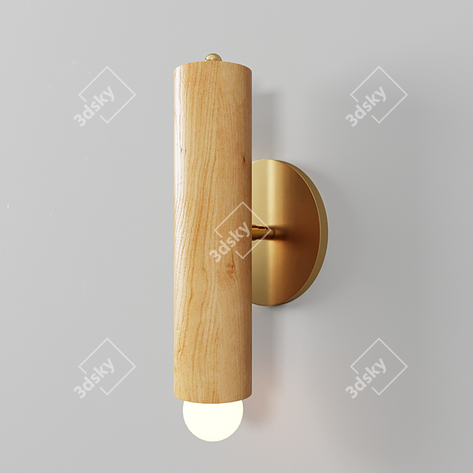 Rustic Lodge Cylinder Wall Sconce 3D model image 2