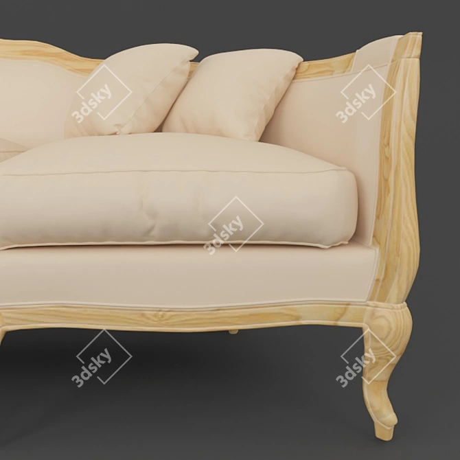 Modern Velvet Sofa 3D model image 2