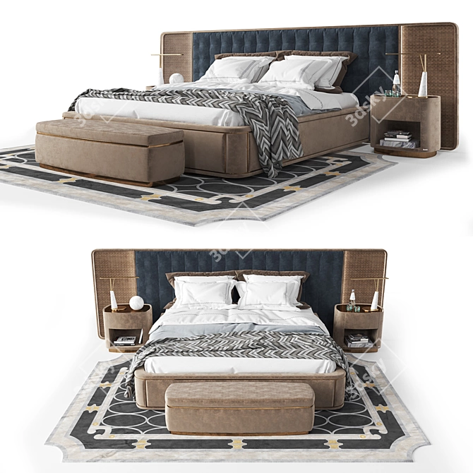 Elegant Ripley Bedroom Set 3D model image 1