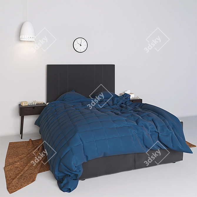 Elegante Jusk Continental Bed Bundle 3D model image 1