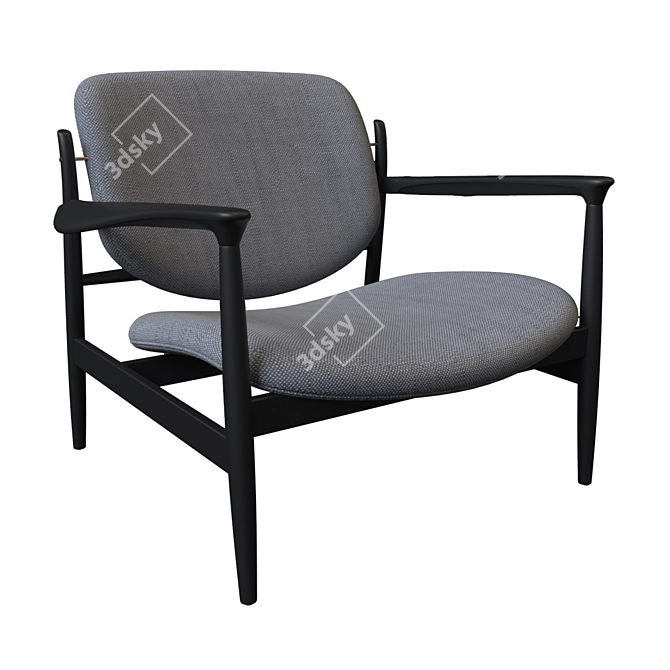 Modern Scandinavian Armchair: Timeless Design 3D model image 1