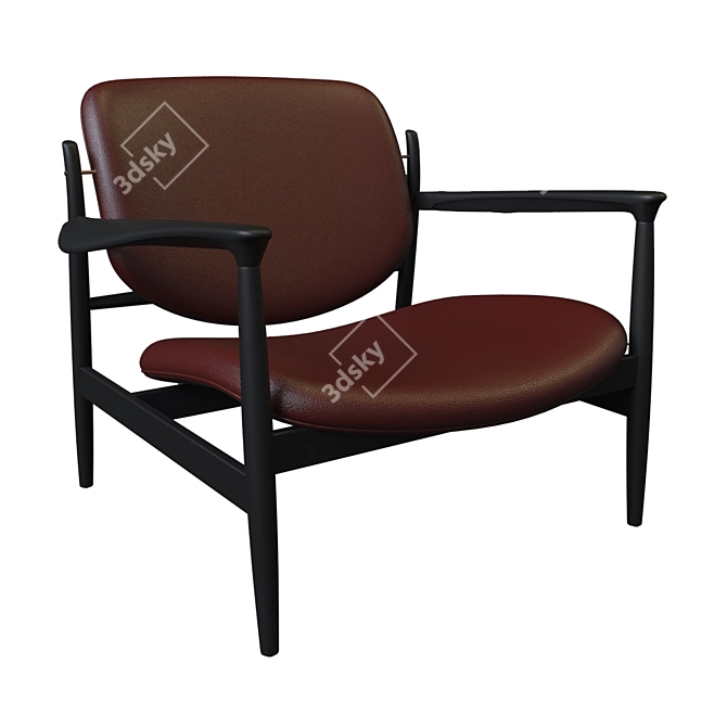 Modern Scandinavian Armchair: Timeless Design 3D model image 3