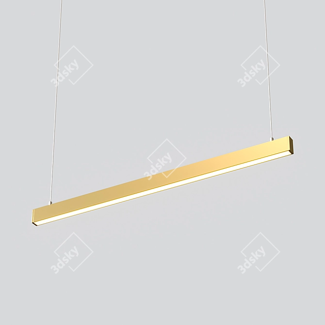 Gold LED Profile Lamp: Illuminate Your Workspace 3D model image 1