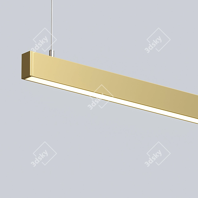 Gold LED Profile Lamp: Illuminate Your Workspace 3D model image 2