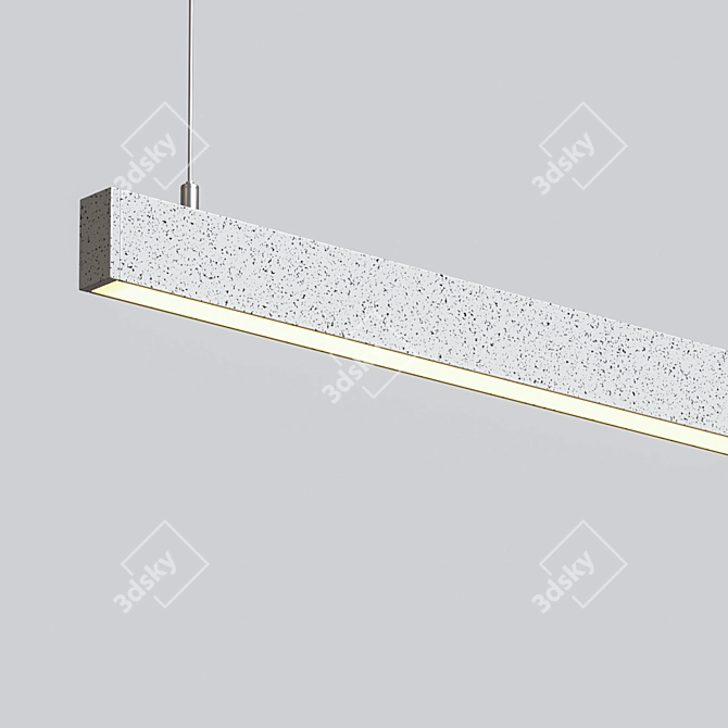 Gold LED Profile Lamp: Illuminate Your Workspace 3D model image 3