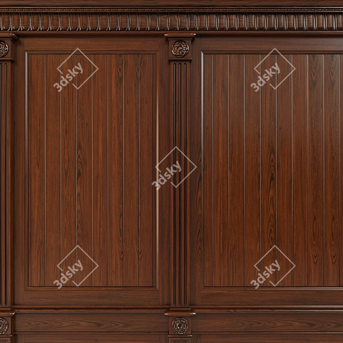 Classic Wood Panels: Panel Set 3D model image 2