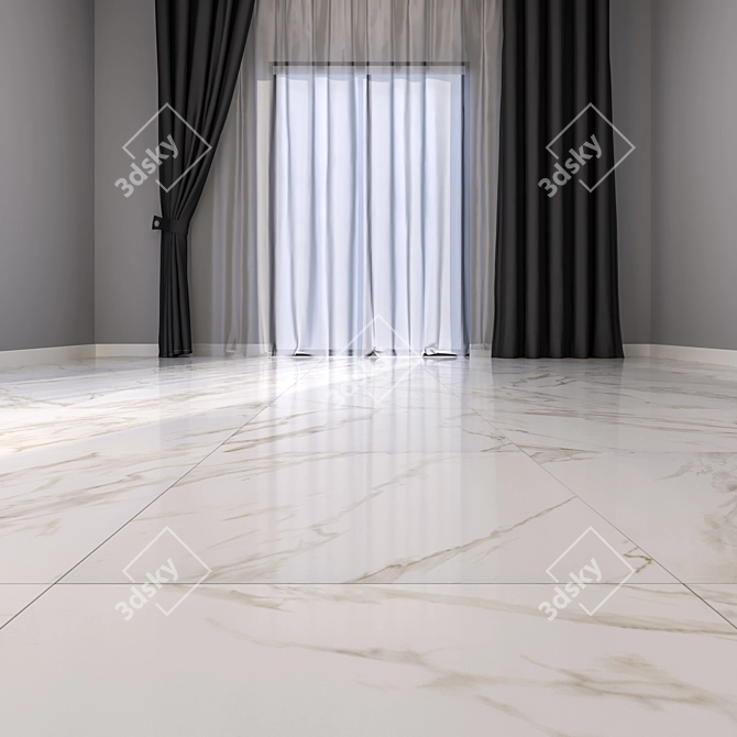 HD Marble Floor Set 47: Stunning Multisub-object Material 3D model image 2