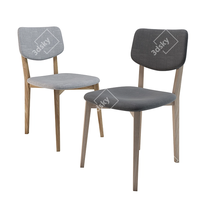 Nordic Comfort: ROBIN Solid Wood Chair 3D model image 1