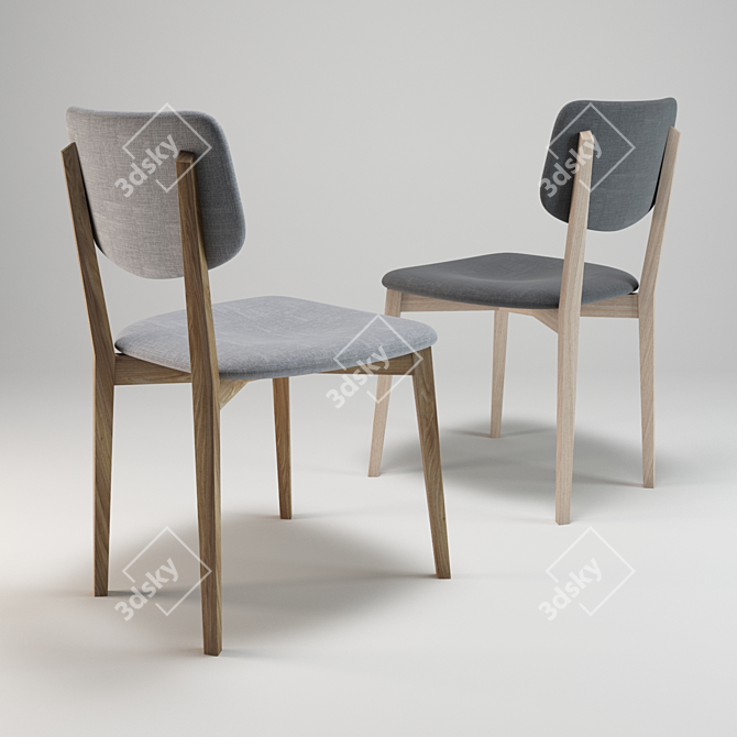 Nordic Comfort: ROBIN Solid Wood Chair 3D model image 2