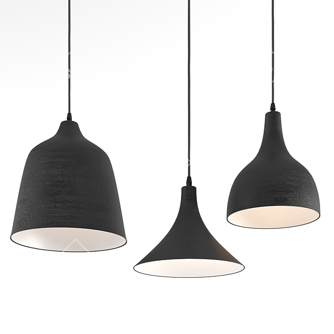 KARMAN T Black Suspension Lights: Sleek and Stylish Illuminate 3D model image 1