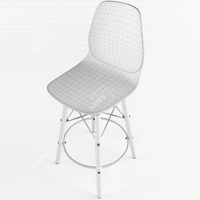 Eames Bar Stool: Sleek Design, Ultimate Comfort 3D model image 3