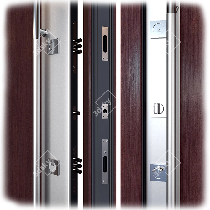 Stainless Steel Entrance Door: Inox S-3 3D model image 2