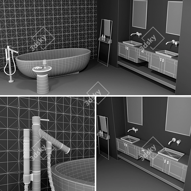 Axor Bathroom Set: Elegant and Functional 3D model image 3