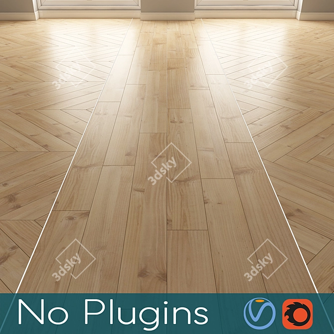 Vintage Oak Wood Flooring 3D model image 1