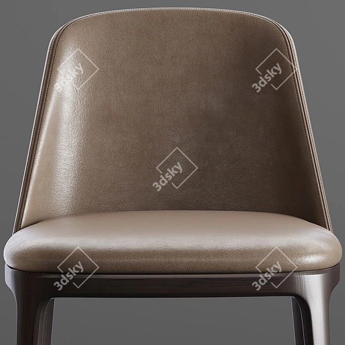 Poliform Grace Leather Chair - Timeless Elegance for Your Space 3D model image 2