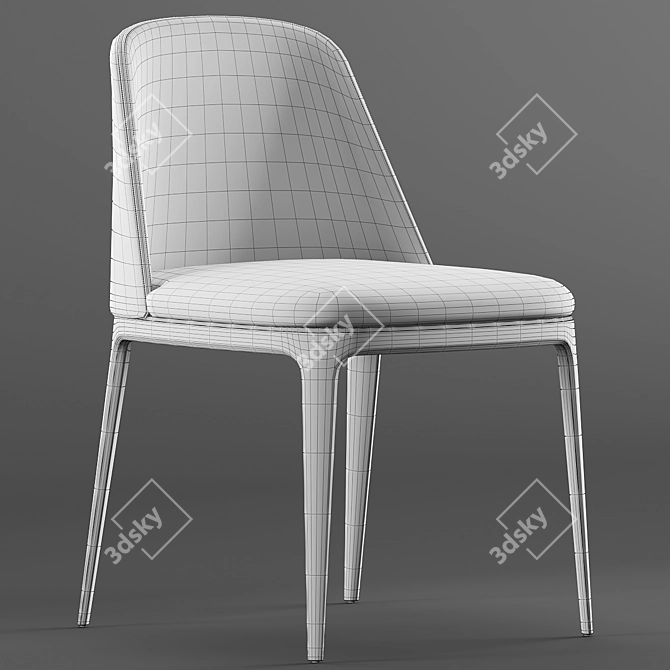 Poliform Grace Leather Chair - Timeless Elegance for Your Space 3D model image 3