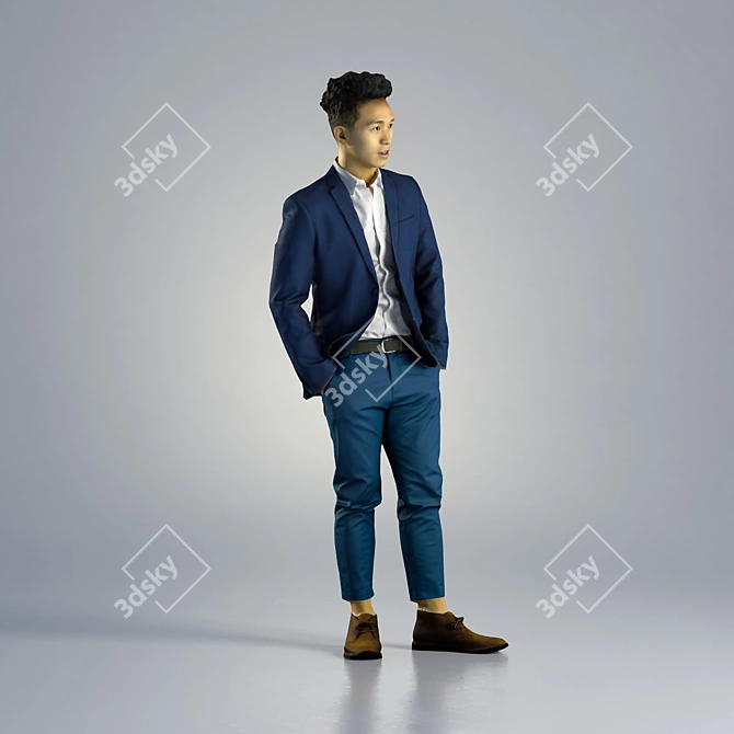 Business Standing Model Jake | 15K Polygons 3D model image 1