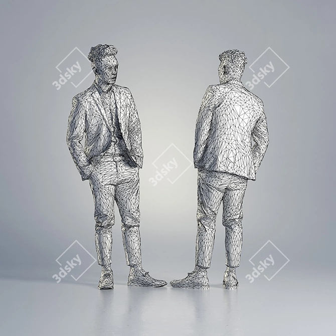 Business Standing Model Jake | 15K Polygons 3D model image 3