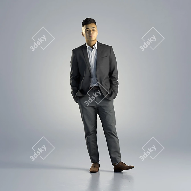 Man Kevin Business Standing 3D Model 3D model image 1