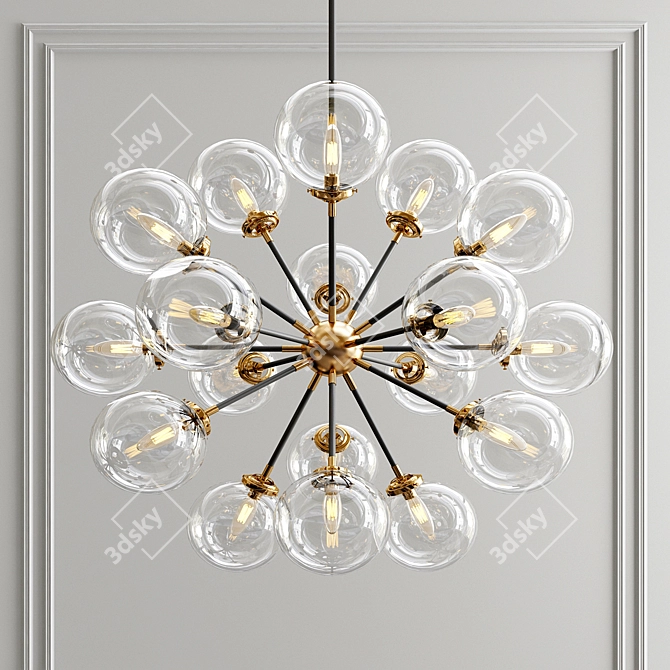 Radiant Sunburst 18-Light Chandelier 3D model image 1