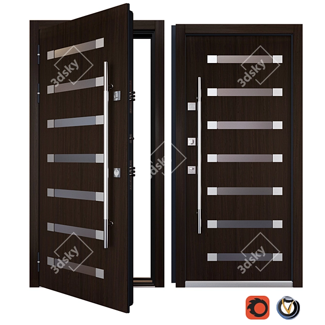 Inox S-5 Entrance Metal Door 3D model image 1