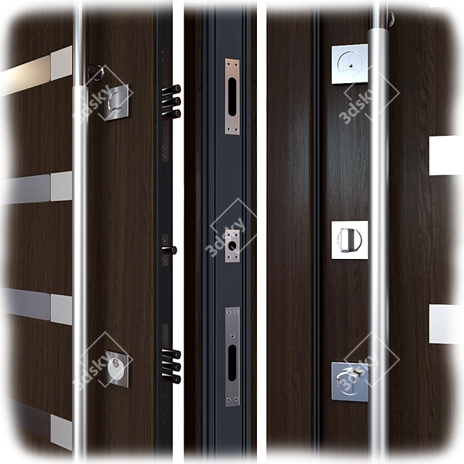 Inox S-5 Entrance Metal Door 3D model image 2