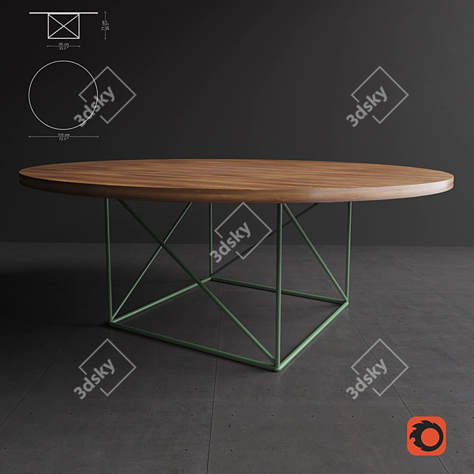 Sleek LC15 Conference Table 3D model image 1