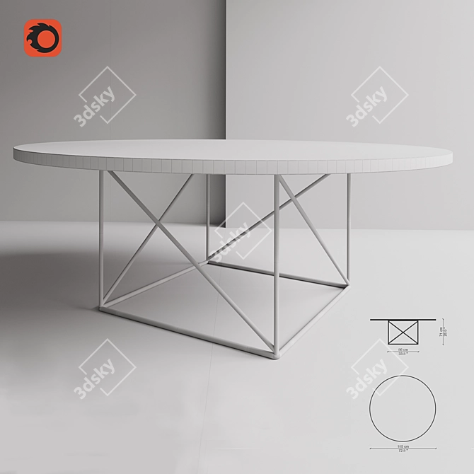 Sleek LC15 Conference Table 3D model image 2