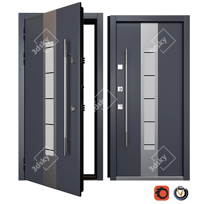 Inox S-7 Entrance Door: Your Perfect Frame 3D model image 1