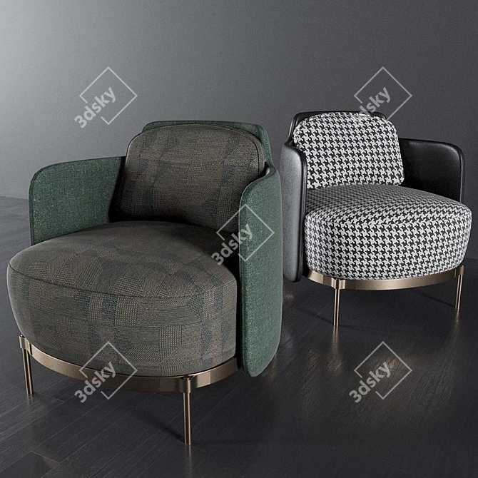 Sleek Minotti Tape Chair 3D model image 1