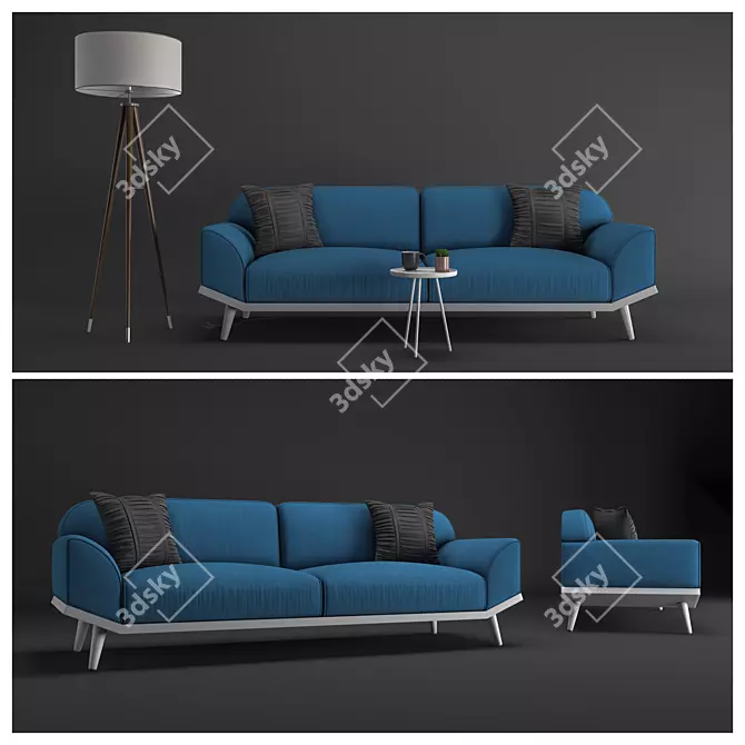 Modern TOMRIS Sofa Set for Stylish Living 3D model image 1