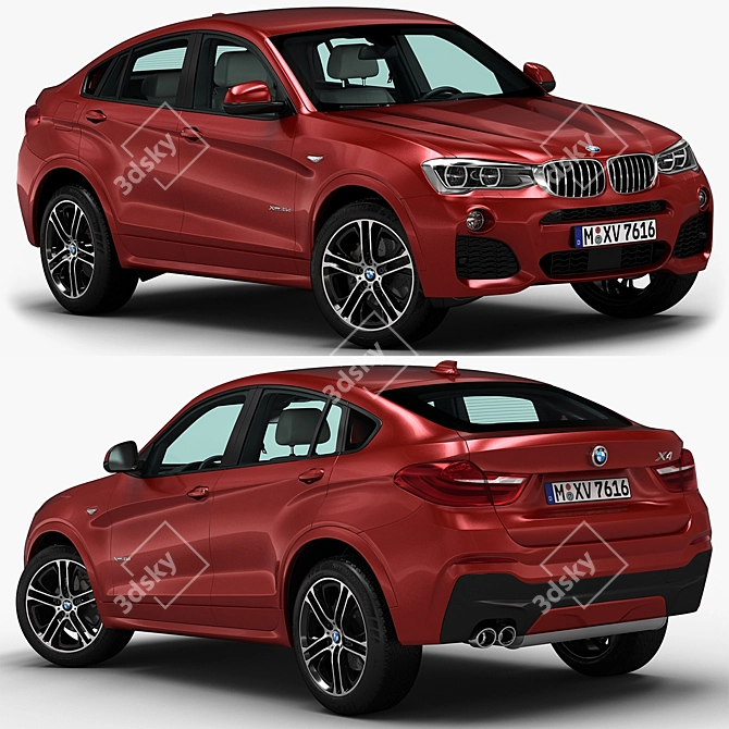 High-quality BMW X4 3D Model with Detailed Interior 3D model image 1