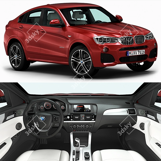 High-quality BMW X4 3D Model with Detailed Interior 3D model image 4