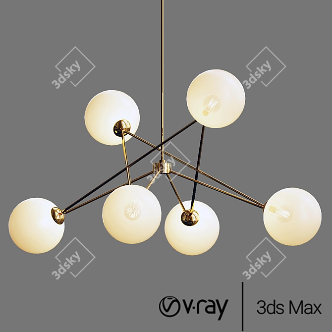 Luxury Leaf Design Chandelier 3D model image 1