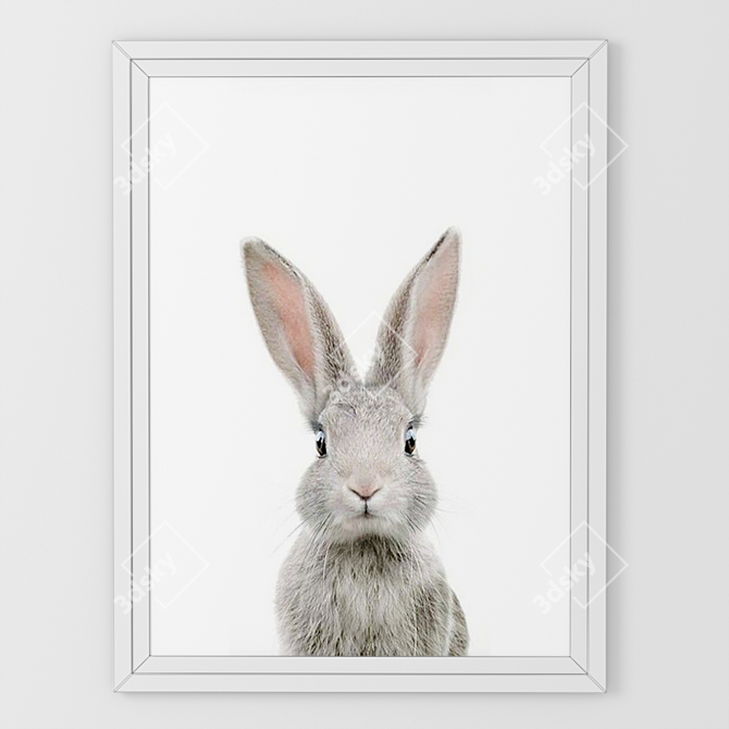 Adorable Bunny Painting 3D model image 2