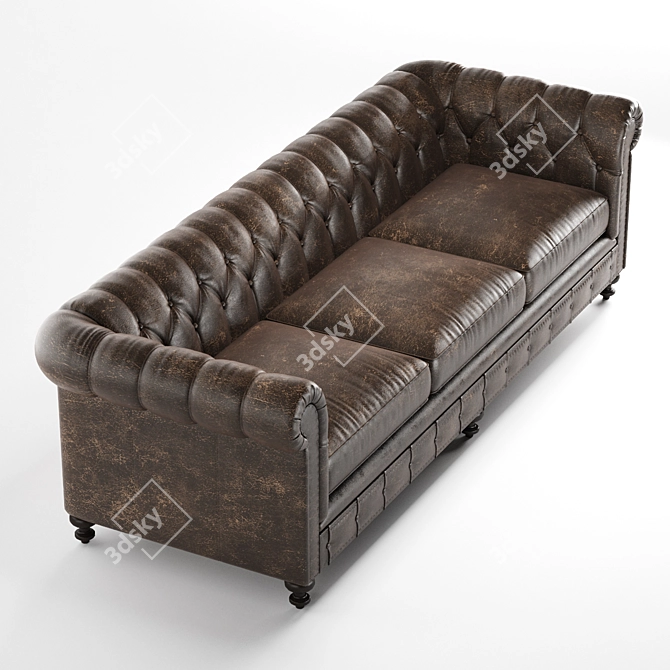 Elegant London Club Sofa 3D model image 2