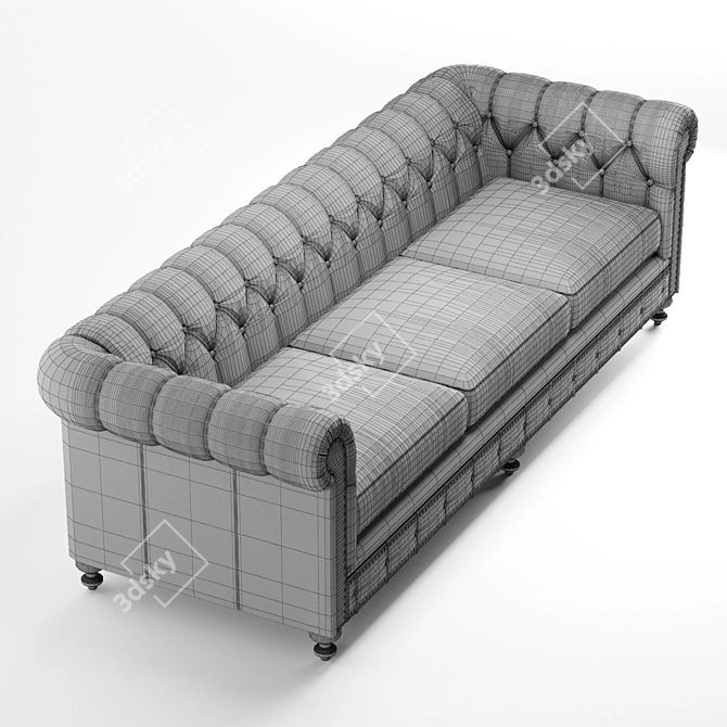 Elegant London Club Sofa 3D model image 3
