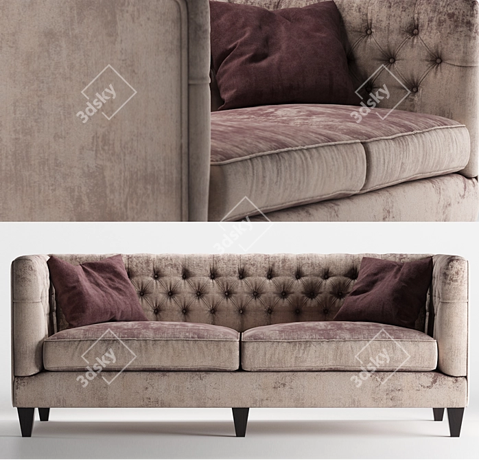 Elegant Beckett Sofa: Traditional Sophistication 3D model image 2