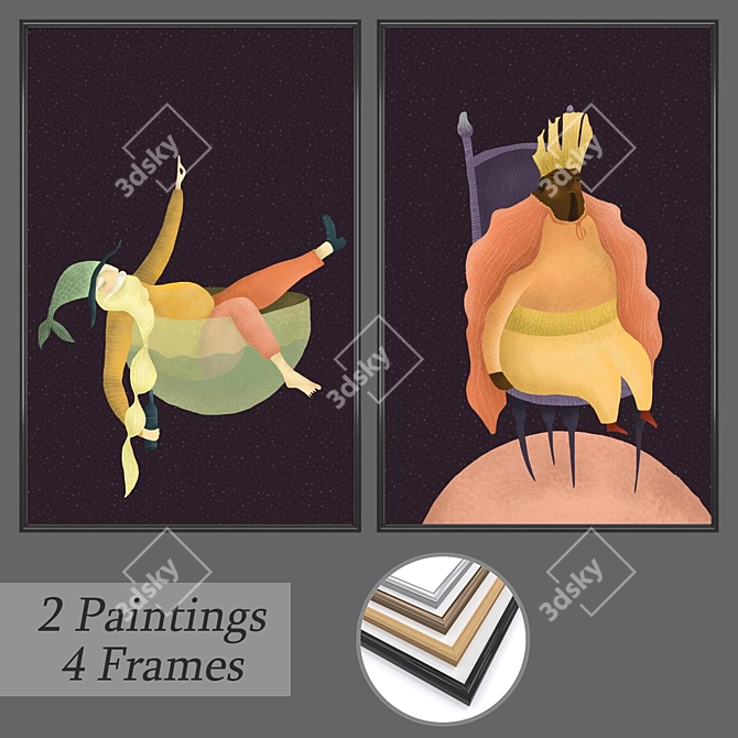 Artful Wall Set: No. 606 Masterpieces 3D model image 1