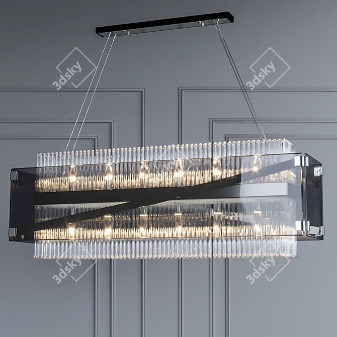 Apollo F5908: Stylish Metal and Glass Pendant Light 3D model image 1