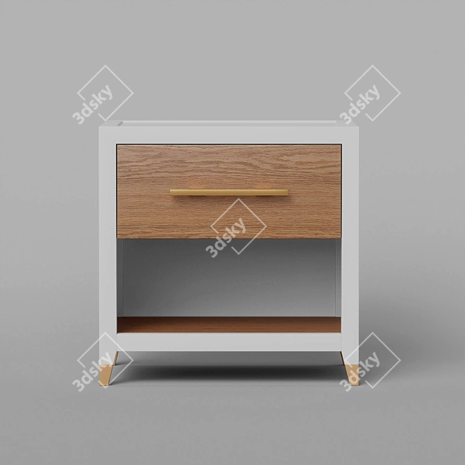 Modern Bedside Arnika with Drawer 3D model image 1