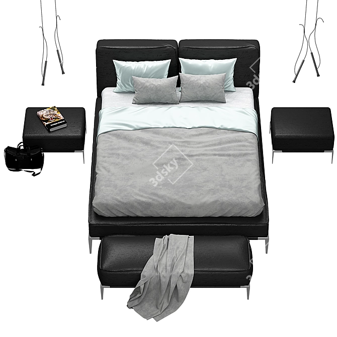 Luxury Elegance: Elica Roche Bobois Bed Set 3D model image 2