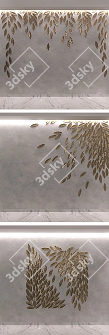  Leafy Elegance: Lavr Decorative Tile 3D model image 2