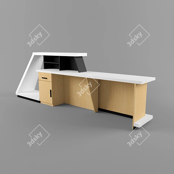 Sleek Reception Table 3D model image 2